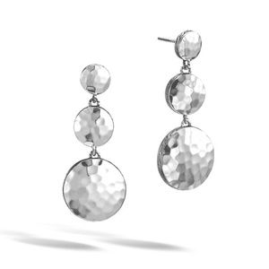 John Hardy Triple Drop Hammered Earrings SS